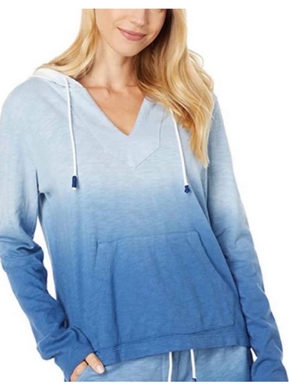 Southern Tide M Blue Ombre Hoodie Lightweight Cotton Pullover Beachy